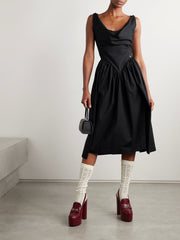 Sunday gathered cotton-poplin midi dress