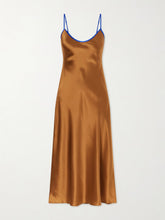 Bias silk-charmeuse slip midi dress