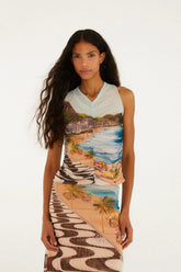 Multicolor Copacabana Beach Sleeveless Blouse