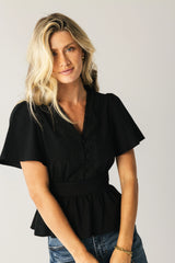 Neo Embroidered Blouse in Black FINAL SALE