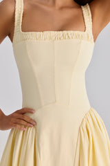 lemon cotton midi sundress