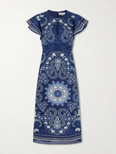 Emelina paisley-printed ramie midi dress