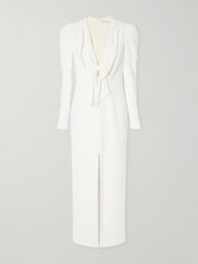 Bow-detail cady midi dress