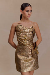 Sadie Structured Mini Dress - Gold