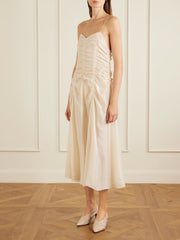 Raina ruched silk-blend midi dress