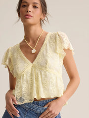 Libby Embroidered Babydoll Top