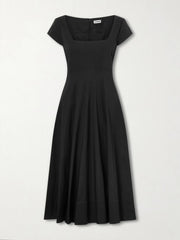 Wells paneled cotton-blend poplin midi dress
