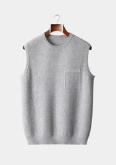Men’s Crew Neck Vest – Minimalist Sleeveless Layer