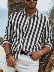 Men’s Striped Casual Shirt – Lightweight Long Sleeve Shirt for Everyday Wear