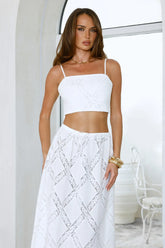 Ocean Air Oasis Crop Top White