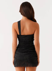 Misty Mesh Mini Dress - Black