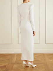 Bow-detail cady midi dress