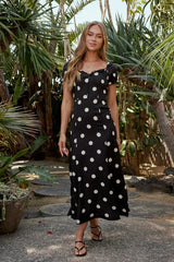Marlow Polka Dot Maxi Dress In Black FINAL SALE