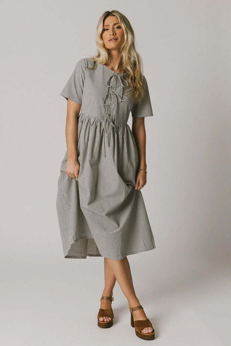 Narla Striped Maxi Dress in Navy FINAL SALE
