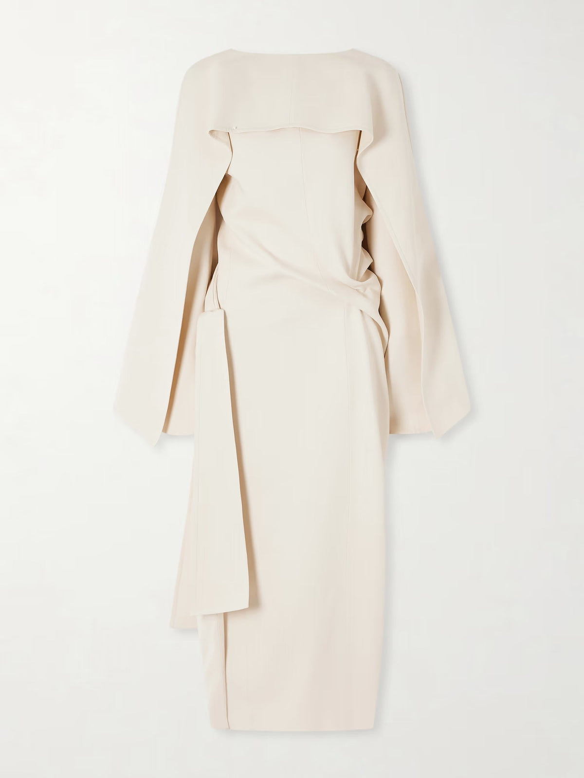 Yon scarf-detailed draped satin-crepe midi dress