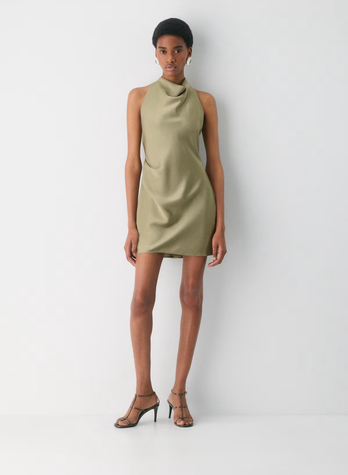 Audience Satin Mini Halter Dress