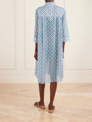 Beachwear Printed cotton and silk-blend midi dress