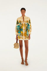 Sand Royal Sea Smocked  Mini Dress