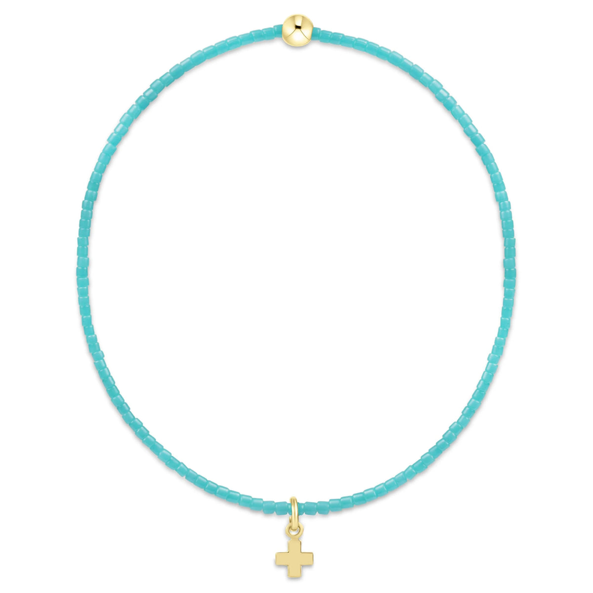 Hope Classic Turquoise Bracelet - Signature Cross Small Gold Charm