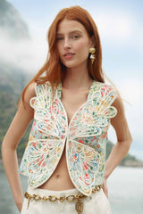 Multicolor Rendeira 3d  Vest