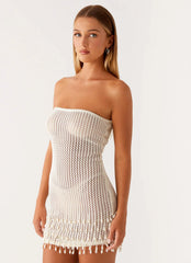 Carpe Diem Crochet Mini Dress - Ivory