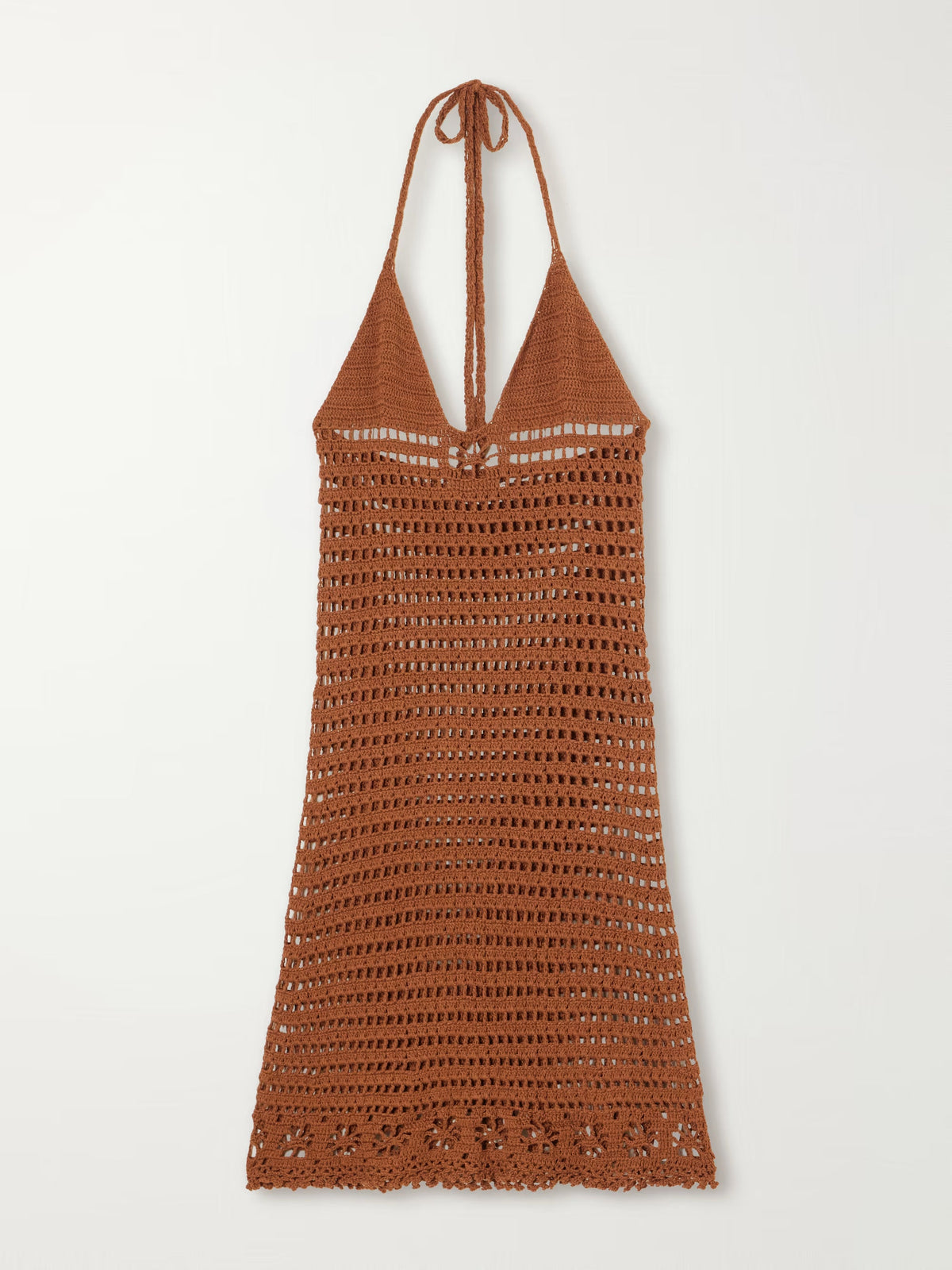 Cece crocheted organic-cotton halterneck midi dress