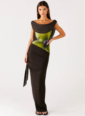 Good Fortune Maxi Dress - Lime Flower