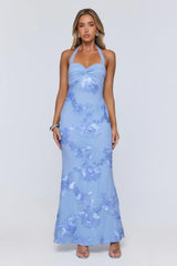 Love Muse Halter Maxi Dress Blue