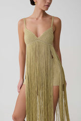 Renee Lurex Crochet Maxi Dress - Gold