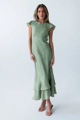 Mateo Floral Maxi Dress in Green