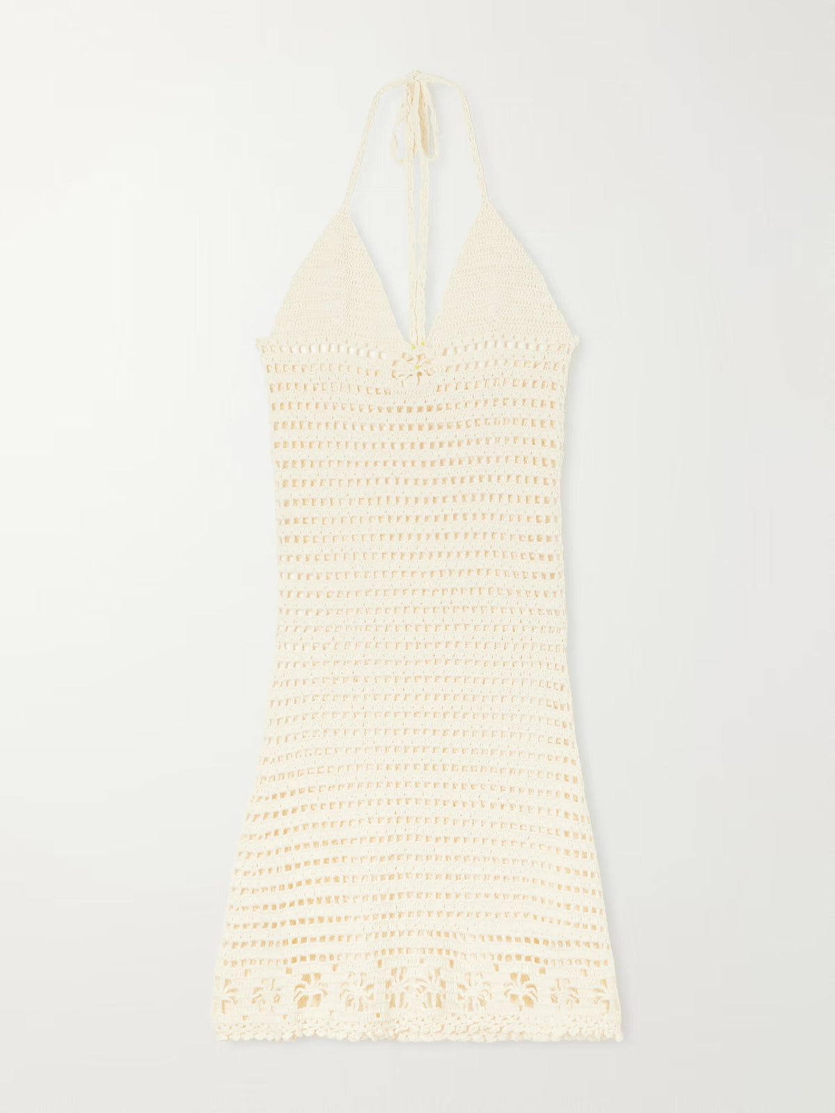 Cece halterneck crocheted organic-cotton midi dress