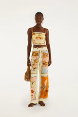 Multicolor Rio Souvenir Scarves Rope Detail Pants