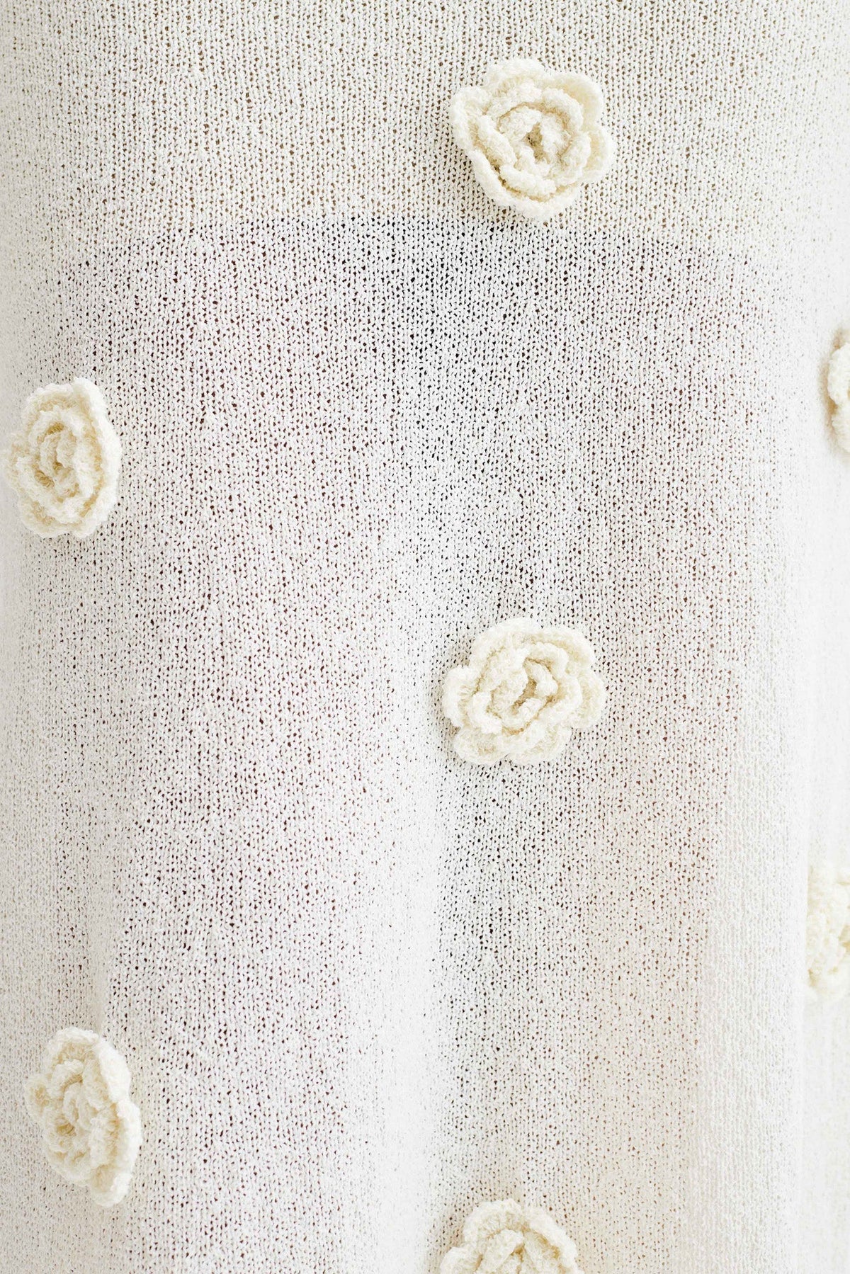 Kiki Off Shoulder Knit Rose Maxi Dress - Ivory