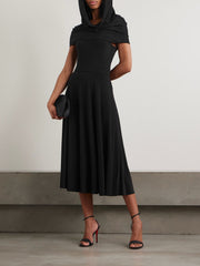 Off-the-shoulder jersey midi dress